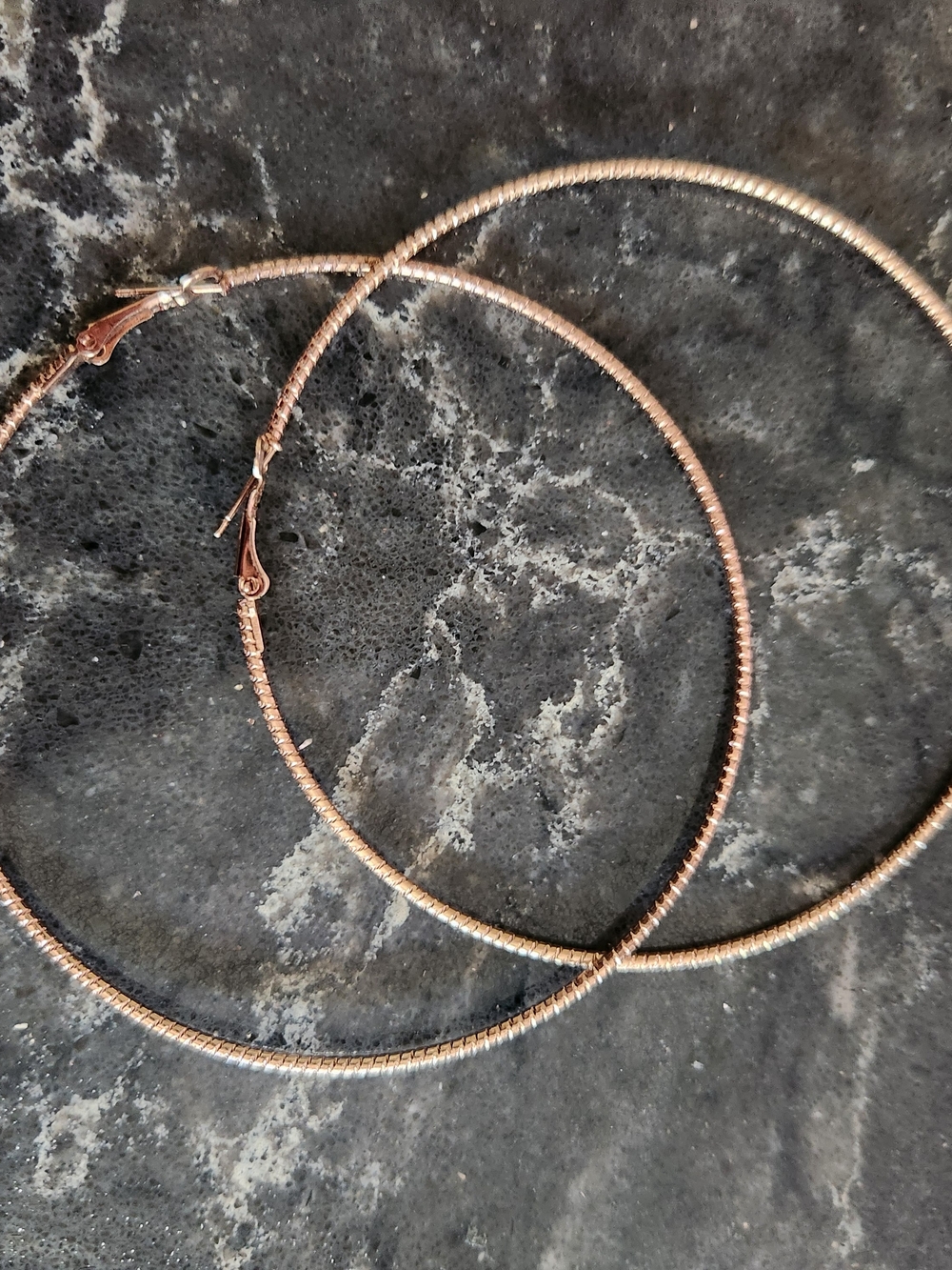 Classic Rose Gold Hoop Earrings - Women Jewelry